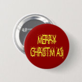 Badge Rond 5 Cm Merry Christmas Starry (Devant & derrière)
