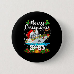 Badge Rond 5 Cm Merry Cruisemas croisière en famille Noël 2023 Amu