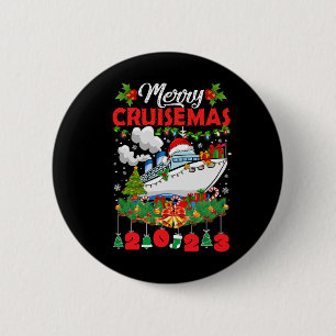 Badge Rond 5 Cm Merry Cruisemas croisière en famille Noël 2023 Amu
