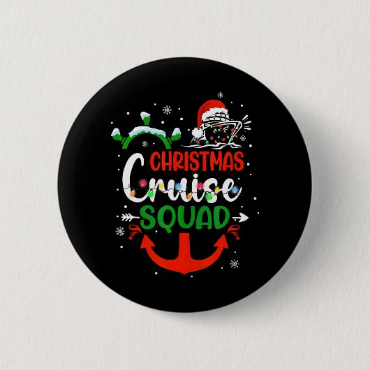 Badge Rond 5 Cm Merry Cruisemas Famille Croisière Noël 2023 (Devant)