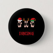 Badge Rond 5 Cm Merry Dancemas Ballet Dance Teacher Christmas Holi (Devant)