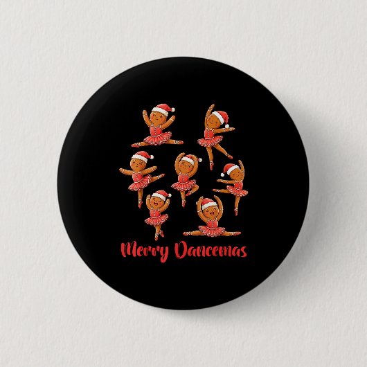 Badge Rond 5 Cm Merry Dancemas Ballet Dancer Gingerbread Teacher C (Devant)