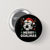 Badge Rond 5 Cm Merry Goalmas - Funny Soccer Christmas (Devant & derrière)