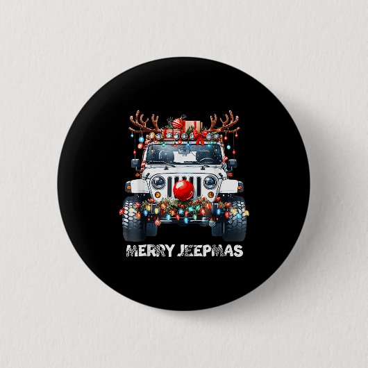 Badge Rond 5 Cm Merry Jeepmas Ugly Light Reindeer Christmas  (Devant)