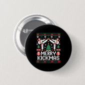 Badge Rond 5 Cm Merry Kickmas Karate Jiu Jitsu Ugly Christmas Desi (Devant & derrière)