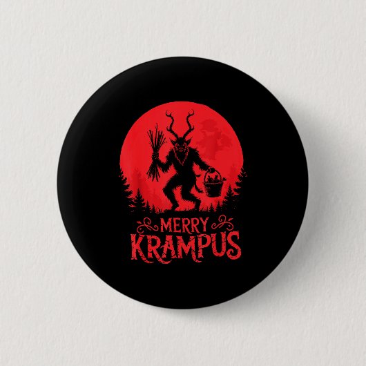 Badge Rond 5 Cm Merry Krampus Christmas Xmas Horror Ugly Sweater E (Devant)