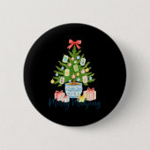 Badge Rond 5 Cm Merry Mahjong Christmas Tree Chinoiserie Holiday (Devant)