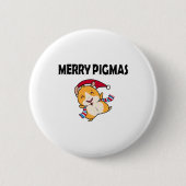 Badge Rond 5 Cm Merry Pigmas Face Mask Funny Guinea Pig Christmas (Devant)