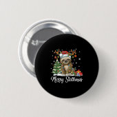 Badge Rond 5 Cm Merry Slothmas Funny Sloth Christmas Tree Lights X (Devant & derrière)