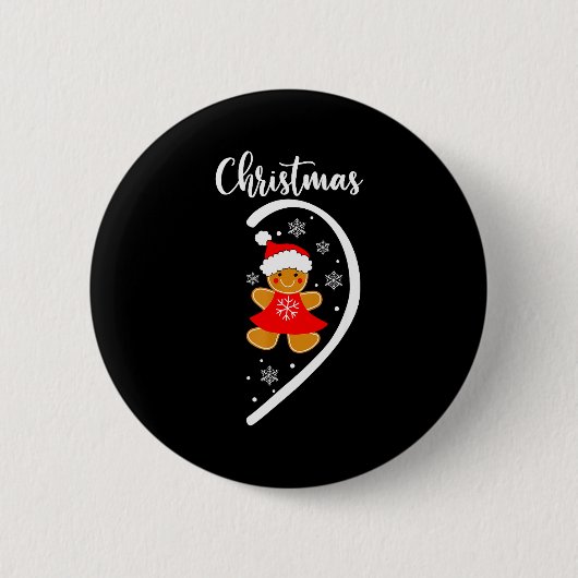 Badge Rond 5 Cm Merry Xmas Matching Christmas Pajama Black Crew Ne (Devant)