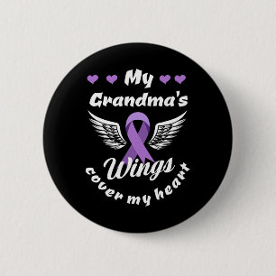 Badge Rond 5 Cm Mes ailes de grand-mère couvrent mon excès de coeu