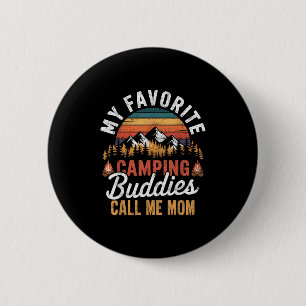 Badge Rond 5 Cm Mes Amoureux De Camping Favoris Appelez-Moi Maman 