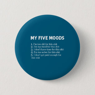 Badge Rond 5 Cm Mes cinq humeurs humour drôle sarcasme jeu de mots