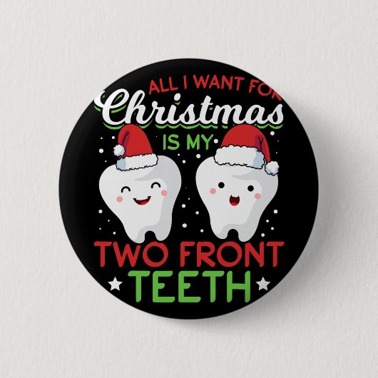 Badge Rond 5 Cm Mes deux dents de devant de Noël (Devant)