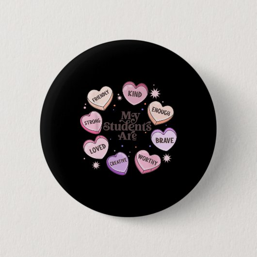 Badge Rond 5 Cm Mes étudiants sont aimés gentils créatifs Saint Va (Devant)