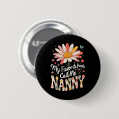 Badge Rond 5 Cm Mes Favoris me appellent Nanny Retro Flower graphi (Devant & derrière)