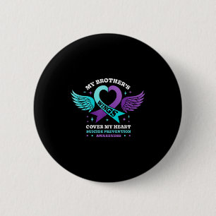 Badge Rond 5 Cm Mes frères ailes couvrent mon coeur la prévention