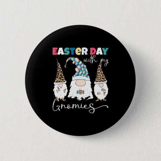 Badge Rond 5 Cm Mes Gnomes de Pâques Gnomes Léopard (Devant)