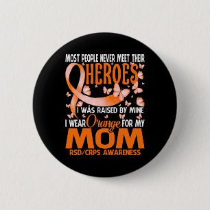 Badge Rond 5 Cm Mes Héros Je Porte Orange Pour Ma Maman Rsd Crps A
