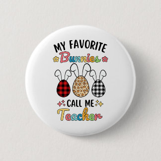 Badge Rond 5 Cm Mes lapins préférés m'appellent professeur Léopard