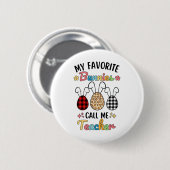 Badge Rond 5 Cm Mes lapins préférés m'appellent professeur Léopard (Devant & derrière)