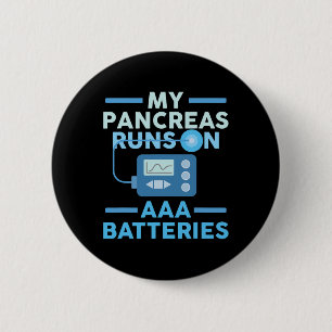 Badge Rond 5 Cm Mes Pancréas Fonctionne Sur Les Batteries AAA Type