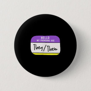 Badge Rond 5 Cm Mes pronoms sont ils eux Fierté non binaire de gen