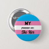 Badge Rond 5 Cm Mes Pronononcations Sont Elle Les Siens, L'Identit (Devant & derrière)