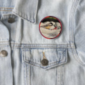 Badge Rond 5 Cm Mésange avec du gui (En situation)