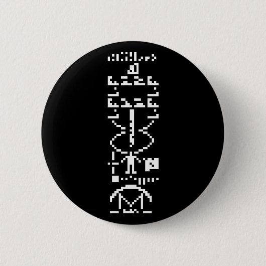 Badge Rond 5 Cm Message binaire Arecibo 1974 (Devant)