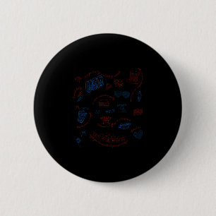 Badge Rond 5 Cm Message Libéral Subtil Du 4 Juillet Résister À Tru