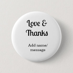 Badge Rond 5 Cm Message texte nom d'entreprise amour et remercieme