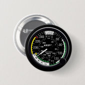 Badge Rond 5 Cm Mesure d'anénomètre d'avions (Devant & derrière)