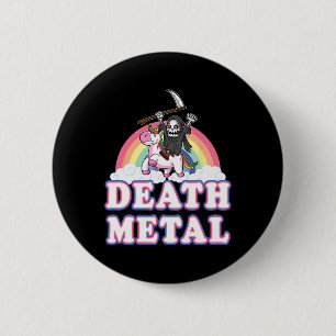 Badge Rond 5 Cm Métal de mort drôle Rainbow Grim Reaper Unicorn Sh