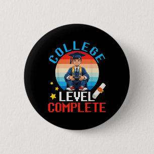 Badge Rond 5 Cm Mete Garçon Diplôme Gamer Niveau Niveau Complet S