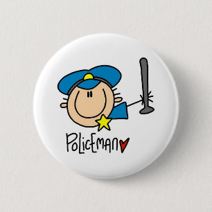 Badge Rond 5 Cm Métier d'agent de police