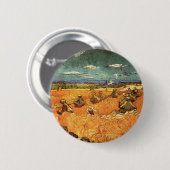 Badge Rond 5 Cm meules de blé avec moissonneuse (Devant & derrière)