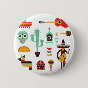 Badge Rond 5 Cm mexican mariachi