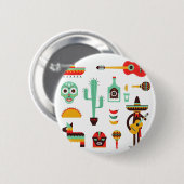Badge Rond 5 Cm mexican mariachi (Devant & derrière)