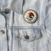 Badge Rond 5 Cm Mexican Pride (Aigle du drapeau mexicain) (En situation)