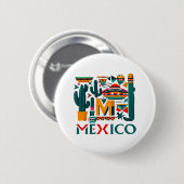 BADGE ROND 5 CM MEXIQUE (Devant & derrière)