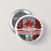 Badge Rond 5 Cm Mexique Mexique Canada drapeau des racines d'arbre (Devant & derrière)