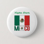 Badge Rond 5 Cm Mexique Mexique Drapeau Vert Personnalisé (Devant)