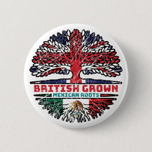 Badge Rond 5 Cm Mexique Mexique Royaume-Uni British Tree