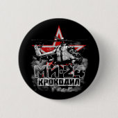 Badge Rond 5 Cm Mi-24 gros hélicoptère soviétique (Devant)