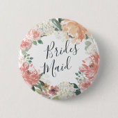 Badge Rond 5 Cm Mi-été Floral Bridesmaid (Devant)