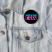 Badge Rond 5 Cm Miami Bass 80s Retro (En situation)