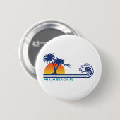 Badge Rond 5 Cm Miami Beach (Devant & derrière)