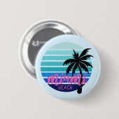 Badge Rond 5 Cm Miami Beach (Devant & derrière)