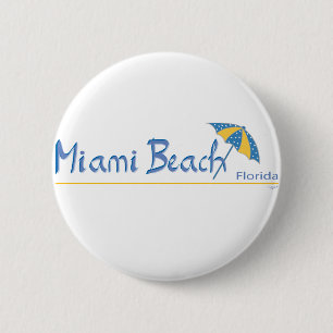 Badge Rond 5 Cm Miami Beach, Floride Cool parapluie